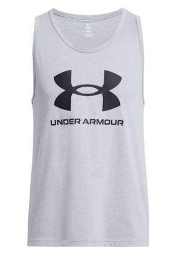Under Armour - Koszulka męska tank top UNDER ARMOUR 1382883 bez rękawów. Kolor: szary. Długość rękawa: bez rękawów