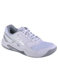 Buty do tenisa damskie Asics Geldedicate 8 Clay. Zapięcie: sznurówki. Kolor: biały, wielokolorowy, szary. Materiał: materiał, syntetyk. Szerokość cholewki: normalna. Sport: tenis