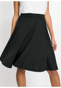 bonprix - Spódnica z miękkiego materiału scuba. Kolor: czarny. Materiał: materiał #3