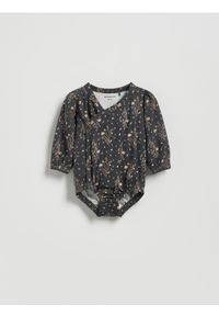 Reserved - Wzorzyste body - ciemnoszary. Kolor: szary. Materiał: bawełna, dzianina #1