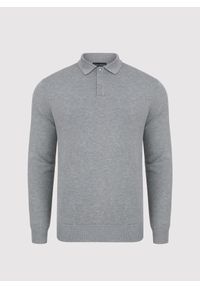 Pako Lorente - PAKO LORENTE – Szary sweter męski z kołnierzykiem polo. Okazja: na co dzień. Typ kołnierza: polo. Kolor: szary. Sezon: jesień. Styl: casual #3