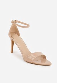 Renee - Ciemnobeżowe Lekkie Sandały VICES na Szpilce Zapinane na Sprzączkę Hekis. Okazja: na co dzień, na imprezę. Zapięcie: sprzączka. Kolor: beżowy. Materiał: jeans. Obcas: na szpilce. Styl: casual, elegancki, klasyczny #4