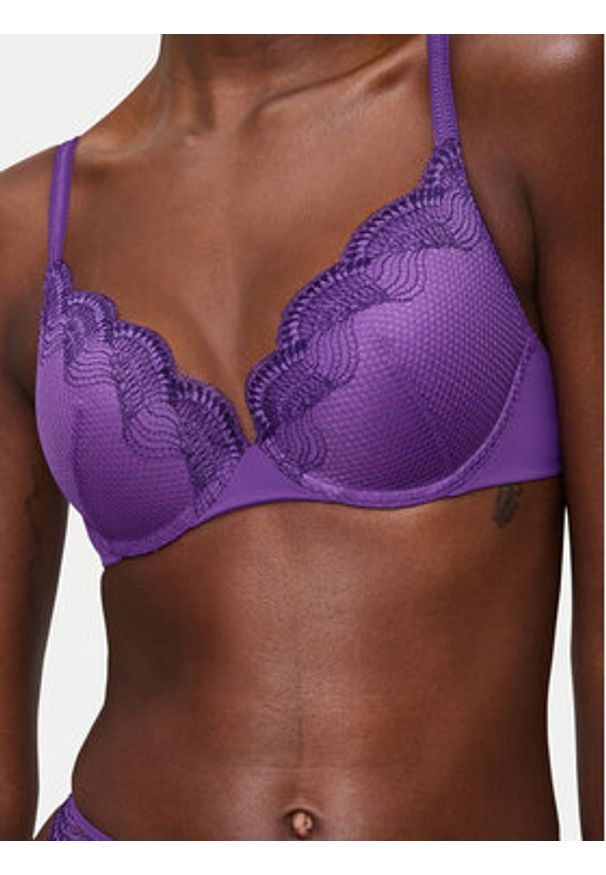 Triumph Biustonosz z fiszbiną Comfort Glam 10224965 Fioletowy. Kolor: fioletowy. Materiał: syntetyk
