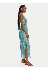 Seafolly Sukienka letnia La Mer 55423-DR Turkusowy Regular Fit. Kolor: turkusowy. Materiał: len, wiskoza. Sezon: lato #3