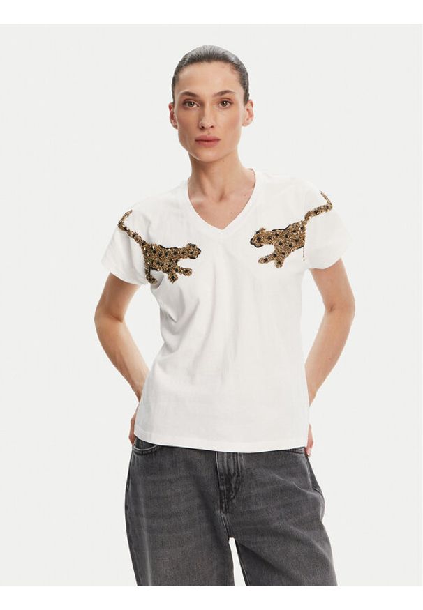 LOLA CASADEMUNT T-Shirt MS2515018 Biały Relaxed Fit. Kolor: biały. Materiał: bawełna