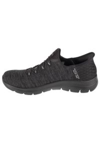 skechers - Buty sportowe Sneakersy damskie, Slip-Ins Summits - Dazzling Haze. Kolor: czarny. Materiał: tkanina. Sport: turystyka piesza