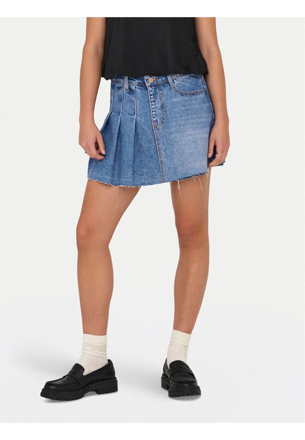 only - ONLY Spódnica jeansowa Kadie 15345569 Niebieski Regular Fit. Kolor: niebieski. Materiał: bawełna