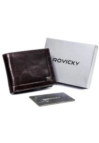 ROVICKY - Portfel męski skórzany RFID c. brązowy Rovicky CPR-021-BAR. Kolor: brązowy. Materiał: skóra #1