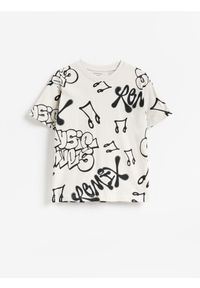 Reserved - T-shirt z nadrukiem - jasnoszary. Kolor: szary. Materiał: bawełna, dzianina. Wzór: nadruk