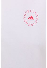 Adidas by Stella McCartney - adidas by Stella McCartney T-shirt damski kolor biały. Okazja: na co dzień. Kolor: biały. Materiał: bawełna, poliester, dzianina. Wzór: nadruk. Styl: casual #2