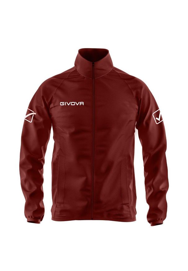 Givova Basico 3XL Kurtka Sportowa - Oddychająca i Lekka. Kolor: czerwony, brązowy, wielokolorowy. Materiał: nylon. Sezon: zima. Sport: bieganie
