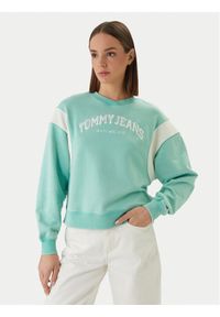 Tommy Jeans Bluza Varsity Crew DW0DW22365 Zielony Regular Fit. Kolor: zielony. Materiał: bawełna #1