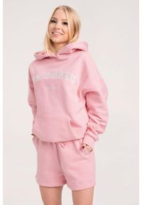 GYM GLAMOUR - Spodenki fitness damskie Gym Glamour dresowe. Kolor: różowy. Materiał: dresówka. Sport: fitness #2