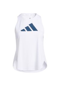 Adidas - Podkoszulek adidas 3 Bar Logo Plus Size, Kobiety. Kolekcja: plus size. Kolor: biały. Materiał: materiał, poliester