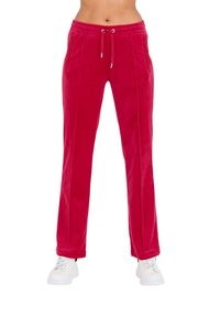 Juicy Couture - JUICY COUTURE Różowe spodnie dresowe Tina Track Pants. Kolor: różowy. Materiał: dresówka #6