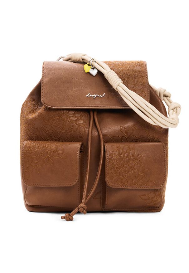 Desigual Plecak 26SAKP39 Brązowy. Kolor: brązowy. Materiał: skóra