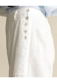 Ralph Lauren - RALPH LAUREN - Lniane spodnie z guzikami. Kolor: biały. Materiał: len #4