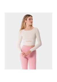 Longsleeve z wycięciem dla kobiet na fitness Carpatree Balletcore. Kolor: beżowy. Długość rękawa: długi rękaw. Sport: fitness