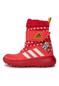 Adidas - Buty adidas Winterplay Disney Minnie Jr IG7188 czerwone. Zapięcie: rzepy. Kolor: czerwony. Materiał: materiał, guma. Szerokość cholewki: normalna. Wzór: motyw z bajki #4