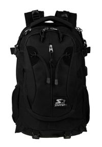 Starter - Plecak Czarny, Pojemny, Męski, Sportowy, Regulowane Zapięcie, z Portem USB -STARTER. Kolor: czarny. Materiał: poliester. Styl: sportowy #5