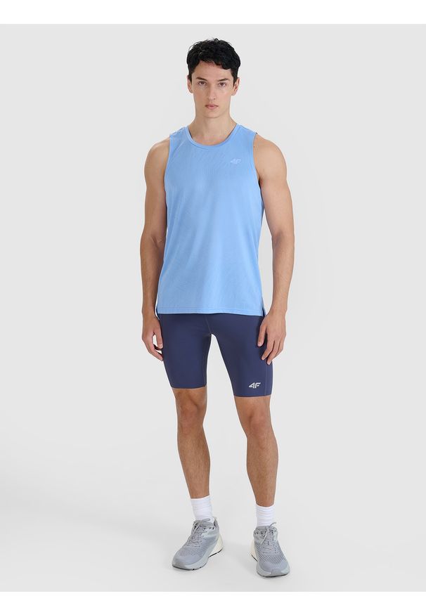 4f - 4F Legginsy kolarki do biegania szybkoschnące męskie - szare S. Kolor: szary. Materiał: dzianina, włókno, syntetyk, materiał, tkanina, elastan. Wzór: gładki, ze splotem. Sport: fitness, bieganie