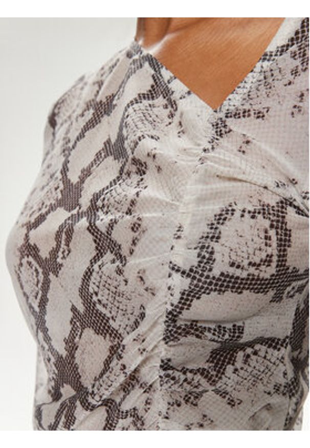 Bruuns Bazaar Bluzka Astras BBW3870 Beżowy Slim Fit. Kolor: beżowy. Materiał: syntetyk