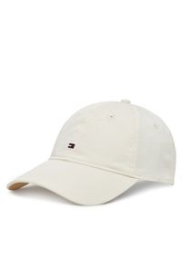 TOMMY HILFIGER - Tommy Hilfiger Czapka z daszkiem Essential Flag Soft Cap AW0AW17632 Écru. Materiał: bawełna, materiał
