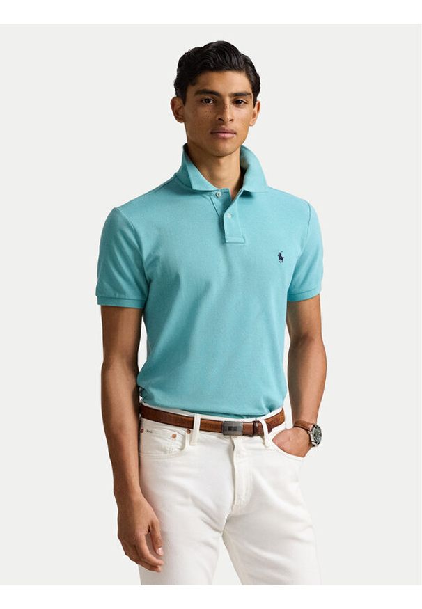 Polo Ralph Lauren Polo 710536856439 Błękitny Slim Fit. Typ kołnierza: polo. Kolor: niebieski. Materiał: bawełna