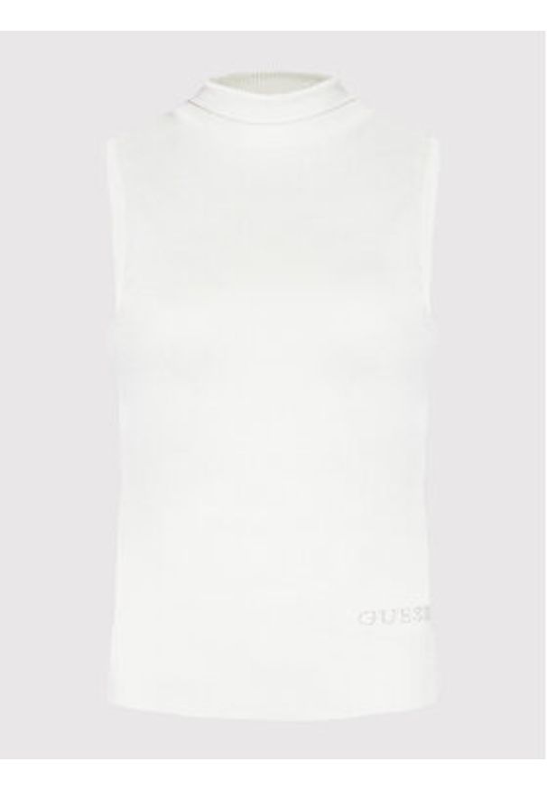 Guess Golf Zelinda W2YR32 Z2V62 Biały Slim Fit. Typ kołnierza: golf. Kolor: biały. Materiał: wiskoza