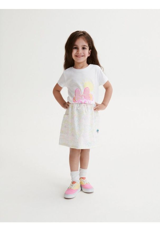 Reserved - Dzianinowa spódnica Disney - złamana biel. Materiał: dzianina. Wzór: motyw z bajki