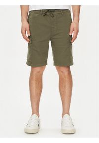 Pepe Jeans Szorty materiałowe Gymdigo Cargo Short PM801077 Khaki Regular Fit. Kolor: brązowy. Materiał: bawełna