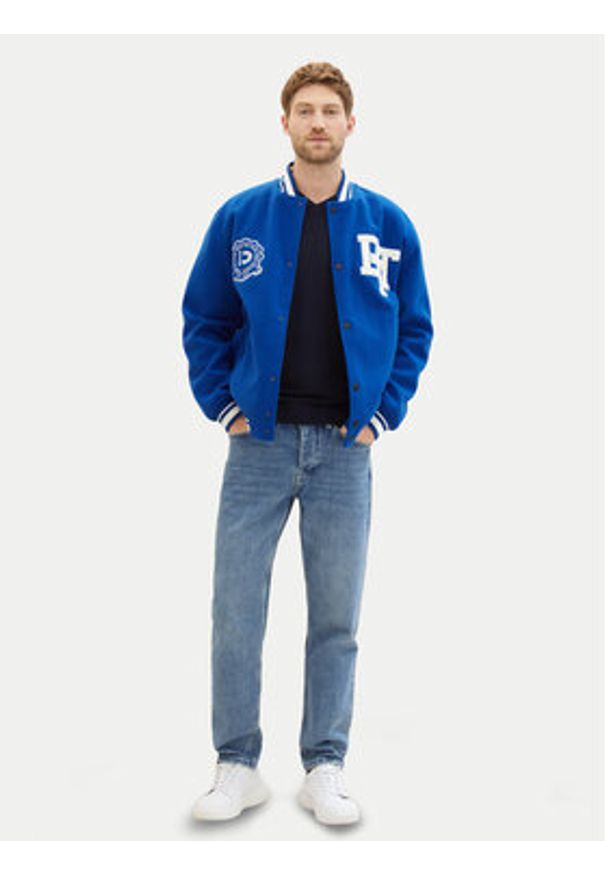 Tom Tailor Sweter 1038427 Granatowy Regular Fit. Kolor: niebieski. Materiał: bawełna