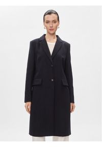 TOMMY HILFIGER - Tommy Hilfiger Płaszcz wełniany Classic Light Wool Blend Coat WW0WW41662 Niebieski Regular Fit. Kolor: niebieski. Materiał: wełna