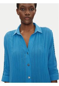 Iconique Sukienka koszulowa IC25-111 Niebieski Regular Fit. Kolor: niebieski. Materiał: bawełna. Typ sukienki: koszulowe #3