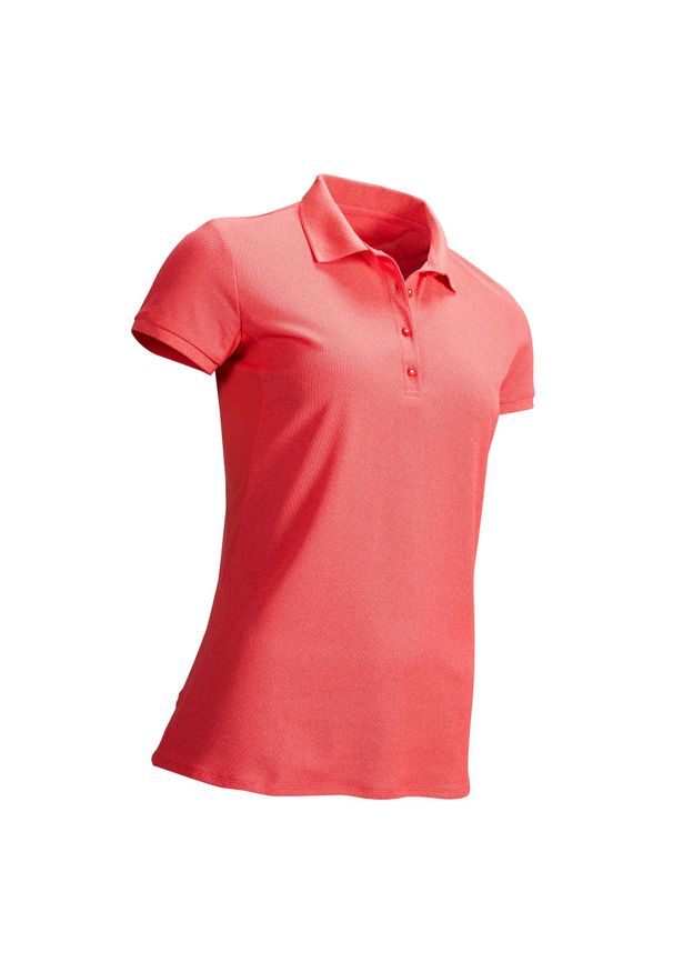 INESIS - Koszulka polo do golfa WW500 damska. Typ kołnierza: polo, golf. Kolor: różowy. Materiał: materiał, poliester, elastan, poliamid
