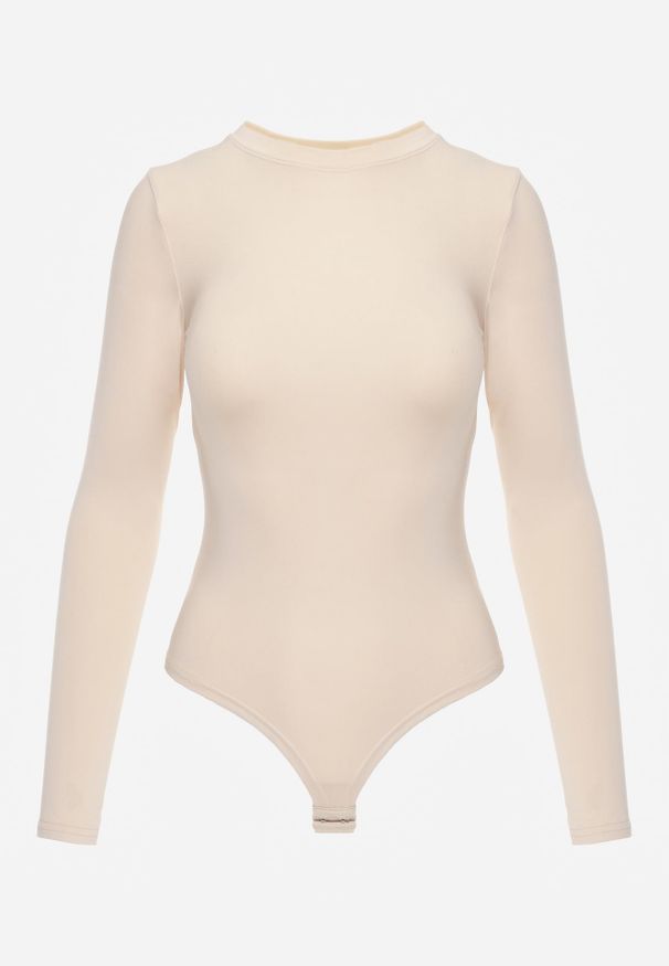 Renee - Beżowe Body Glorya. Kolor: beżowy. Długość rękawa: długi rękaw. Długość: długie. Styl: klasyczny