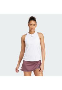 Adidas - Koszulka na ramiączka Club Tennis. Kolor: biały. Materiał: materiał. Długość rękawa: na ramiączkach