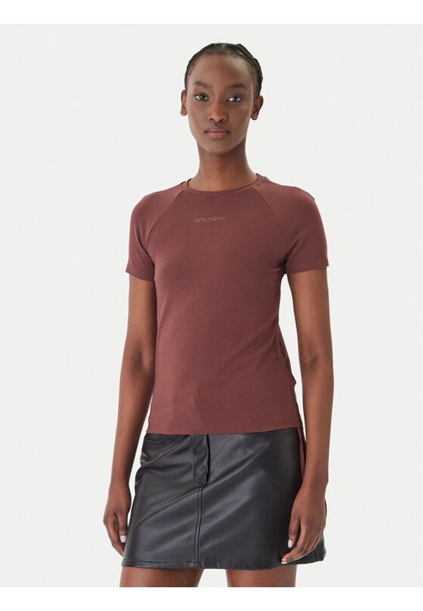 Patrizia Pepe T-Shirt 2M4549/J416-B887 Brązowy Reglan Fit. Kolor: brązowy
