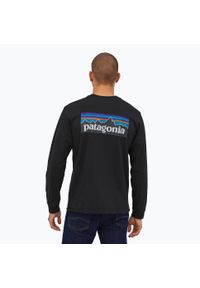 Longsleeve trekkingowy męski Patagonia P-6 Logo Responsibili. Kolor: czarny. Długość rękawa: długi rękaw