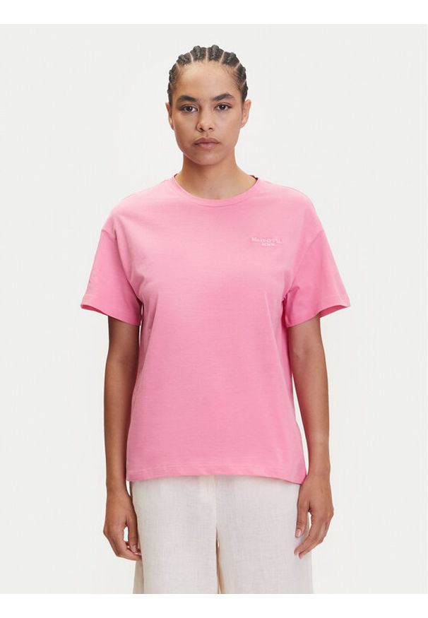 Marc O'Polo Denim T-Shirt 500 0006 825 Różowy Relaxed Fit. Typ kołnierza: polo. Kolor: różowy. Materiał: bawełna