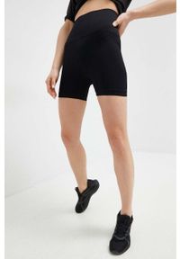 Helly Hansen szorty sportowe Allure damskie kolor czarny gładkie high waist. Stan: podwyższony. Kolor: czarny. Materiał: skóra, dzianina. Wzór: gładki. Styl: sportowy #1
