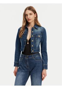 Elisabetta Franchi Kurtka jeansowa BJ-37I-51E2-V620 Niebieski Regular Fit. Kolor: niebieski. Materiał: bawełna