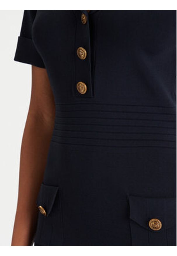 Guess Sukienka dzianinowa W5YK29 Z0130 Granatowy Slim Fit. Kolor: niebieski. Materiał: syntetyk, wiskoza