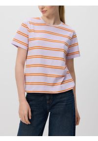 Reserved - T-shirt w paski - jasnozielony. Kolor: zielony. Materiał: dzianina, bawełna. Wzór: paski