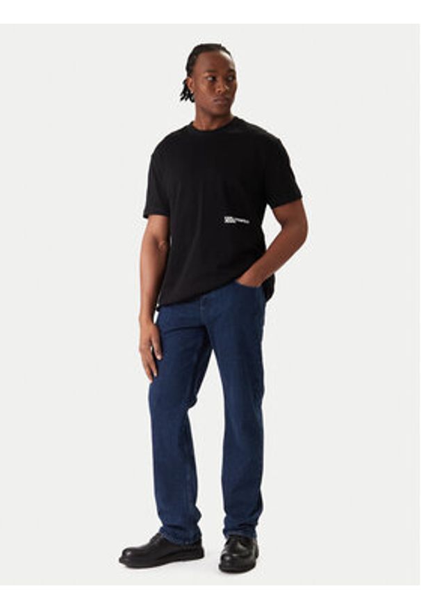 Karl Lagerfeld Jeans Jeansy A3M10136 Granatowy Straight Fit. Kolor: niebieski