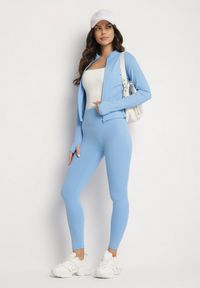 Born2be - Jasnoniebieski Komplet Sportowy Bluza z Wycięciem na Kciuk i Legginsy Redinelle. Kolor: niebieski #6
