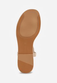 Renee - Beżowe Boho Sandały VICES z Plecioną Cholewką z Koralikami Kalisa. Okazja: na co dzień. Zapięcie: pasek. Kolor: beżowy. Wzór: aplikacja. Sezon: lato. Styl: boho #6