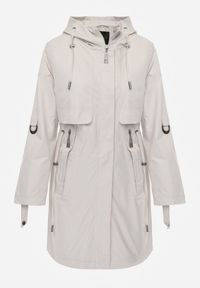 Renee - Beżowa Przejściowa Kurtka Parka z Rękawami z Możliwością Podpięcia Tinarae. Okazja: na spacer. Kolor: beżowy #5