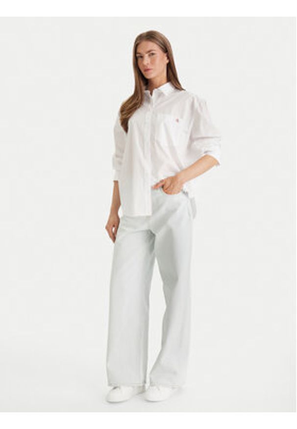 Calvin Klein Jeans Koszula LV047F147G Biały Relaxed Fit. Kolor: biały. Materiał: bawełna