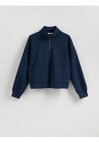 Reserved - Bluza z zamkiem - granatowy. Kolor: niebieski. Materiał: dzianina #1